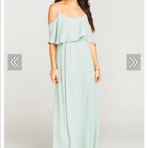Show Me Your MUMU Dusty Mint Caitlin Ruffle Maxi